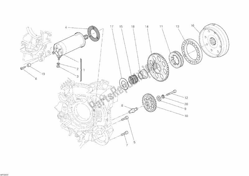 Tutte le parti per il Motore Di Avviamento del Ducati Superbike 848 Hayden 2010